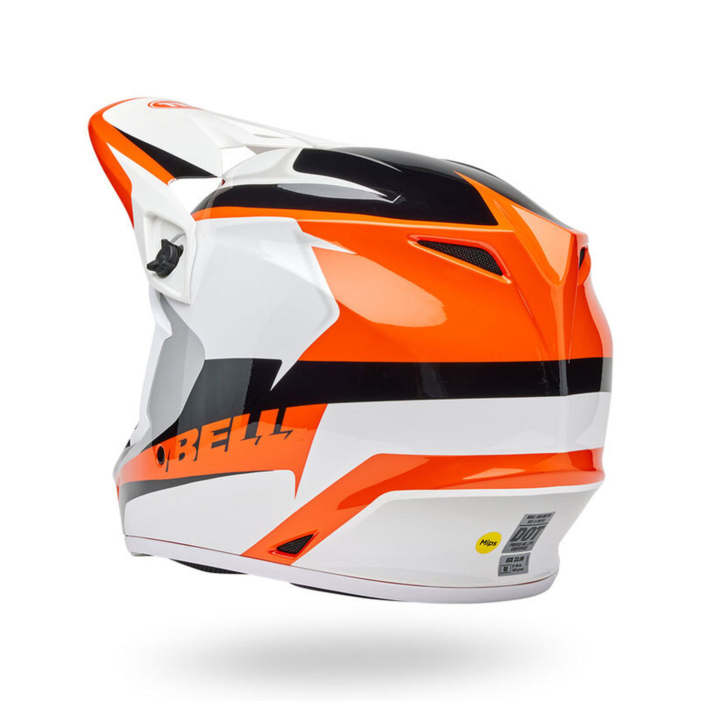 Bell MX-9 MIPS Rift Helmet Orange/White - Rear Left Side View