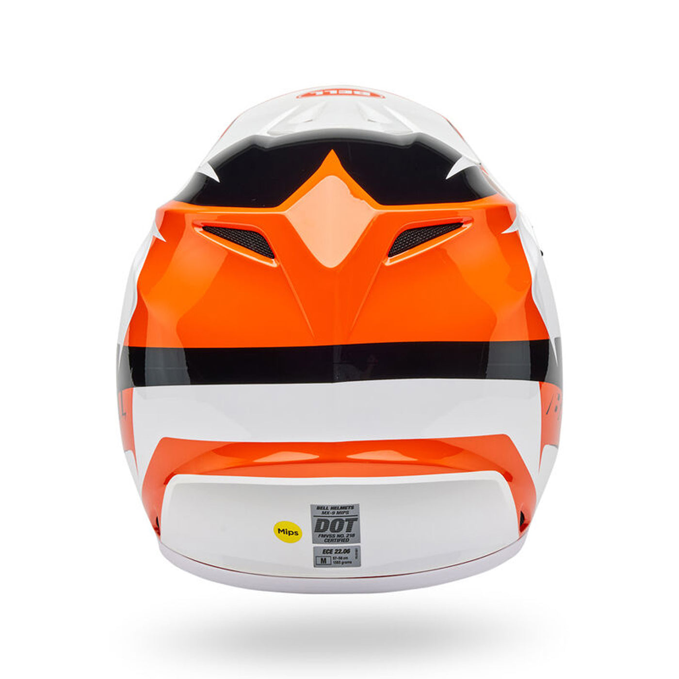 Bell MX-9 MIPS Rift Helmet Orange/White - Rear View