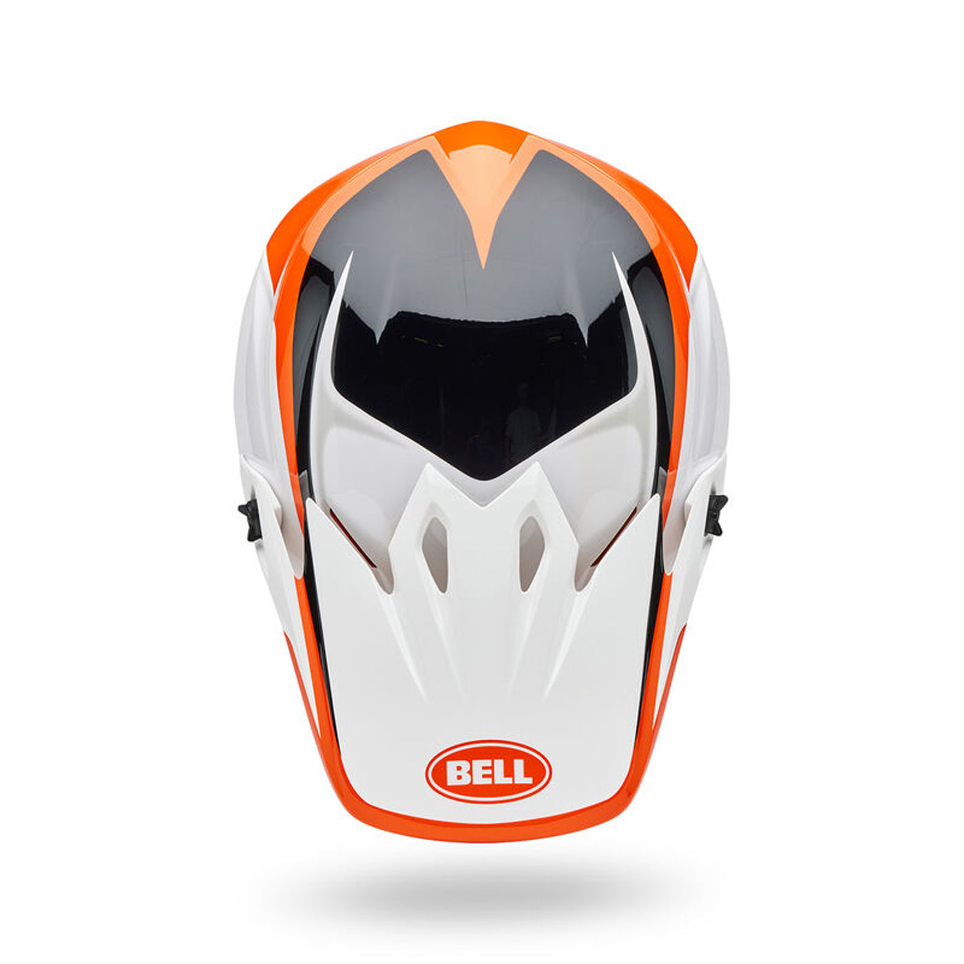 Bell MX-9 MIPS Rift Helmet Orange/White - Top Down View