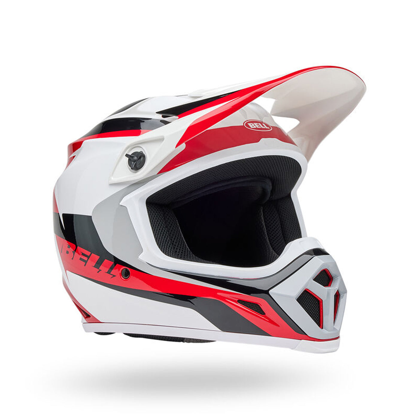 Bell MX-9 MIPS Rift Helmet Red/White - Front Right Side View