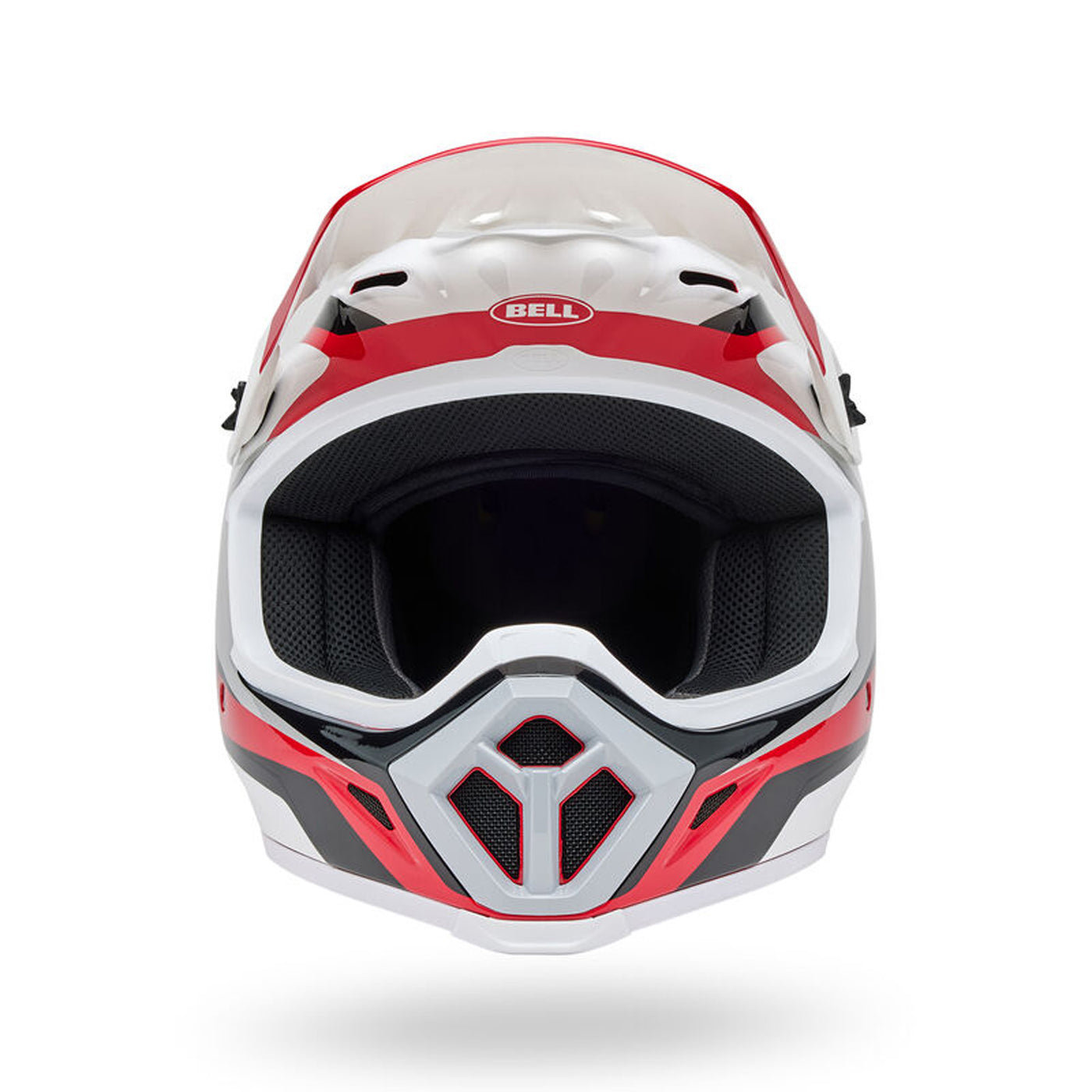 Bell MX-9 MIPS Rift Helmet Red/White - Front View