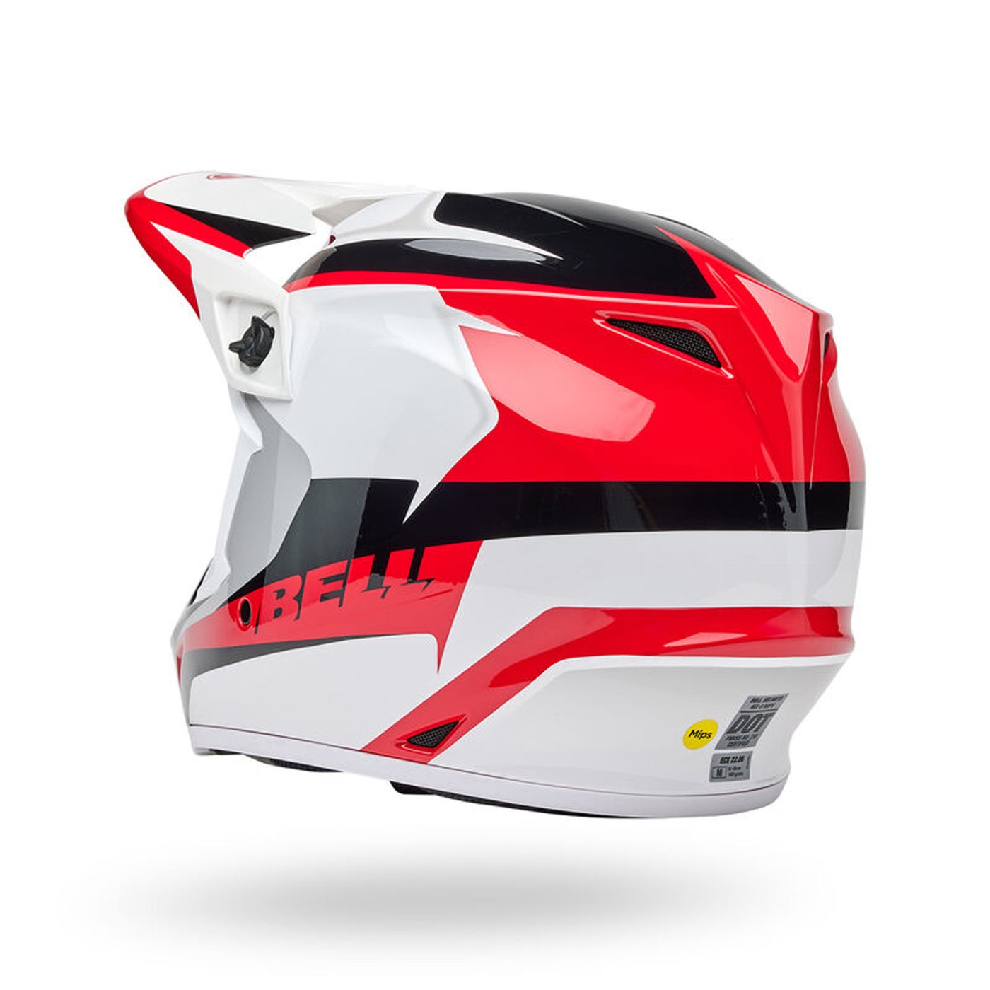 Bell MX-9 MIPS Rift Helmet Red/White - Rear Left Side View