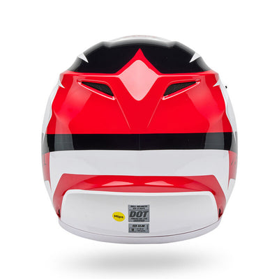 Bell MX-9 MIPS Rift Helmet Red/White - Rear View