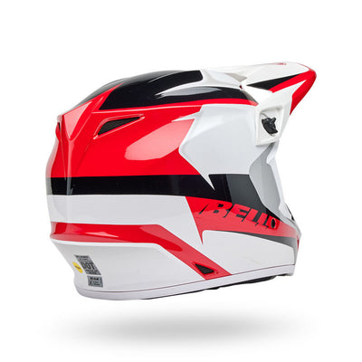 Bell MX-9 MIPS Rift Helmet Red/White - Rear Right Side View