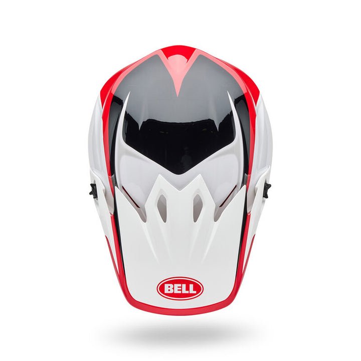 Bell MX-9 MIPS Rift Helmet Red/White - Top Down View