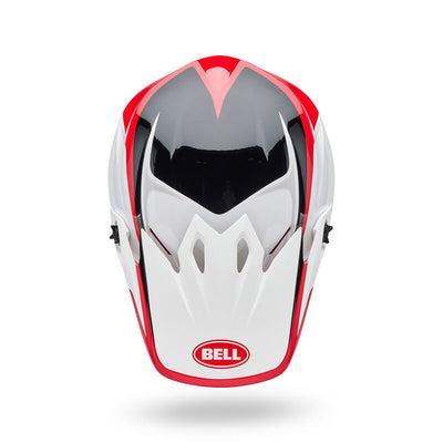 Bell MX-9 MIPS Rift Helmet Red/White - Top Down View