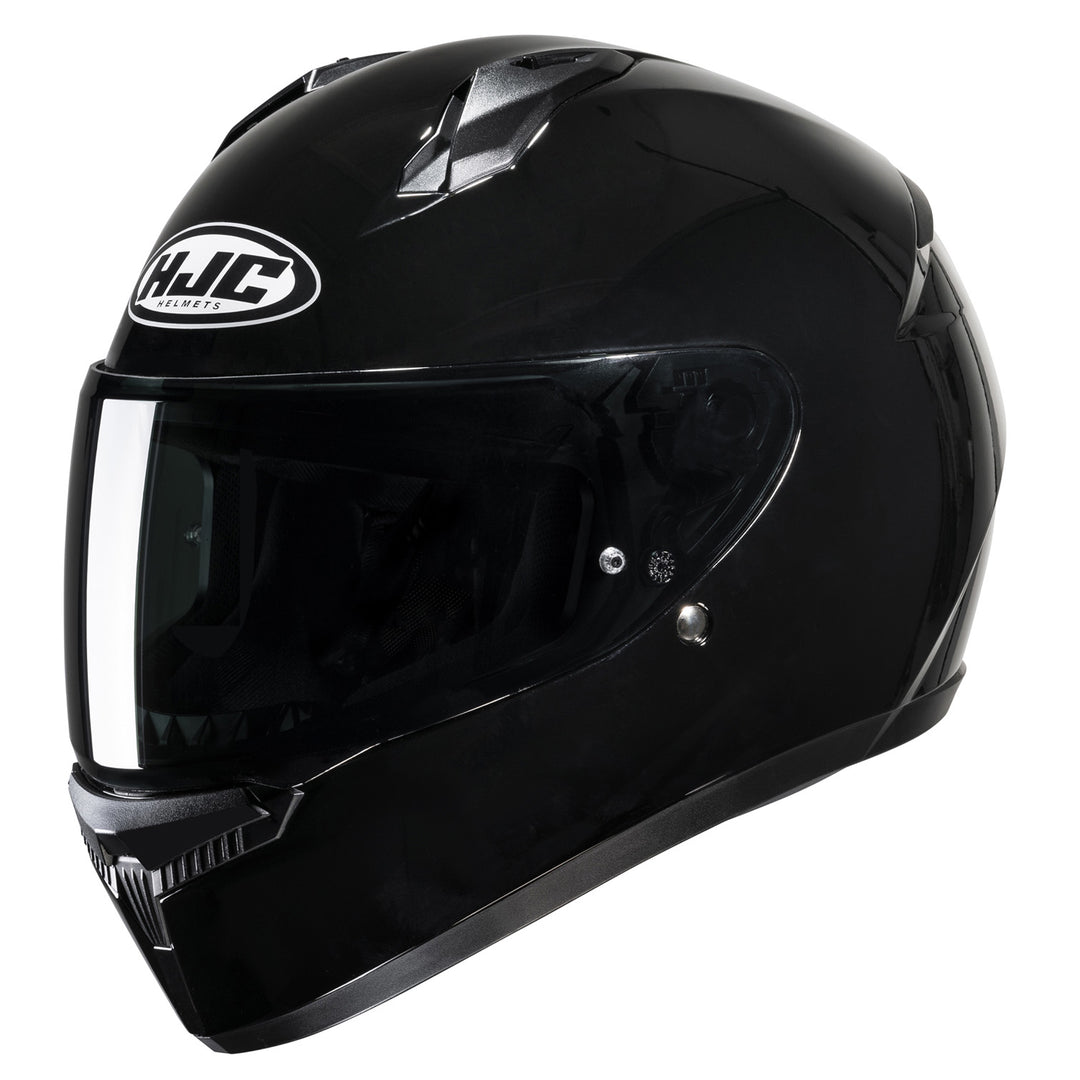 HJC C10 Solid Youth Helmet Black - Front Side View