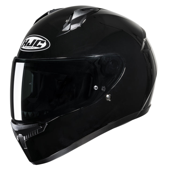 HJC C10 Solid Youth Helmet Black - Front Side View