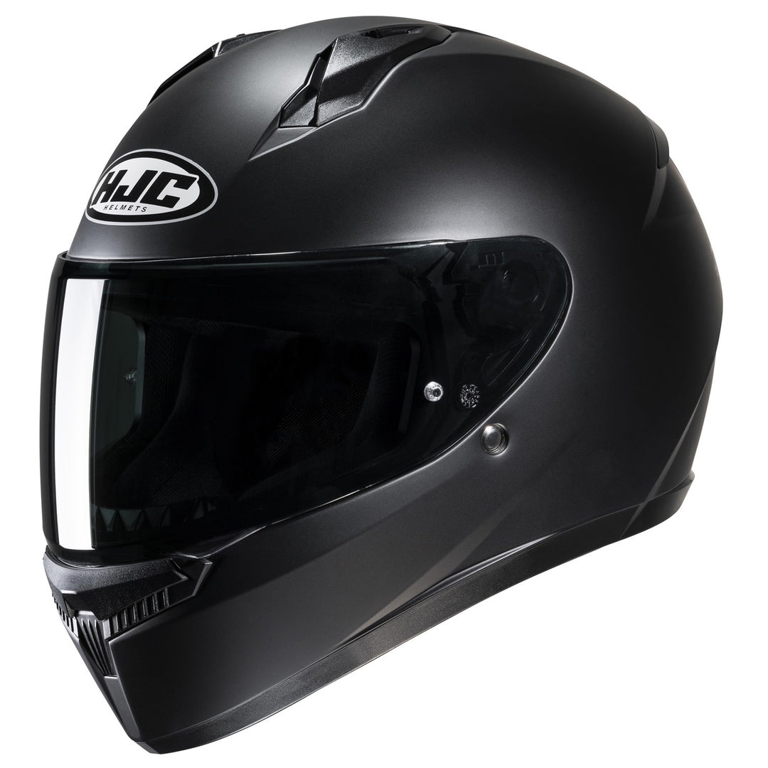 HJC C10 Solid Helmet Semi-Flat Black - Front Side View