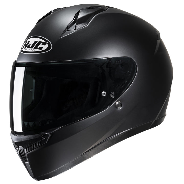HJC C10 Solid Youth Helmet Semi-Flat Black - Front Side View