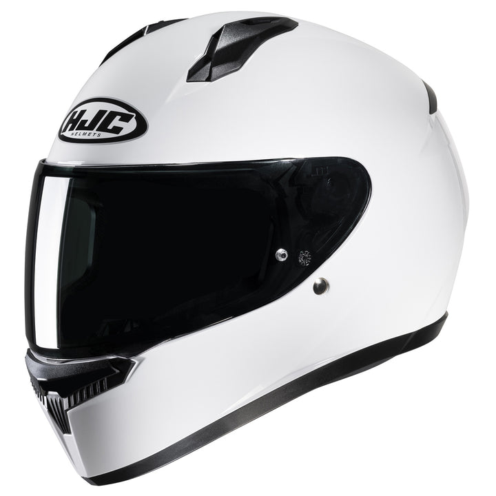 HJC C10 Solid Helmet White - Front Side View