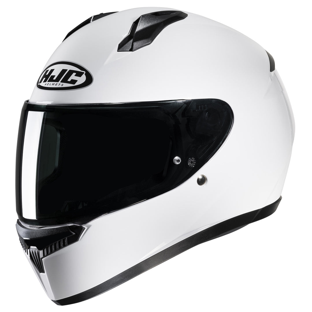 HJC C10 Solid Youth Helmet White - Front Side View