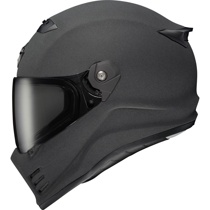 SCORPION EXO Covert FX Full Face Helmet Graphite - Side View with Dark Smoke Faceshield