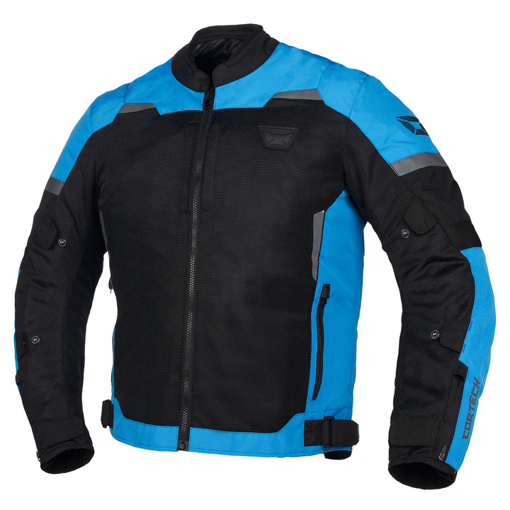 Cortech Aero-Flo 2.0 Jacket Black/Blue - Front View