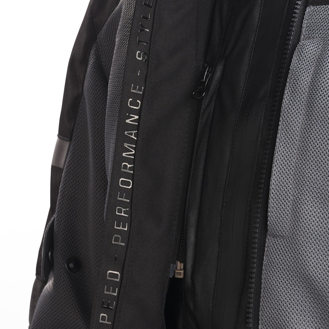 Cortech Aero-Flo 2.0 Jacket Black/Grey - Close up of inner zipper attachments