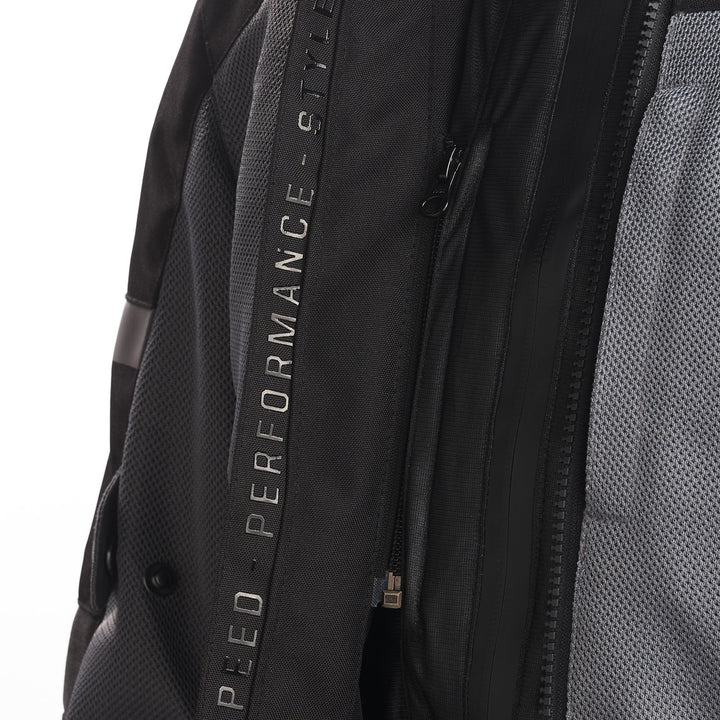 Cortech Aero-Flo 2.0 Jacket Black/Grey - Close up of inner zipper attachments