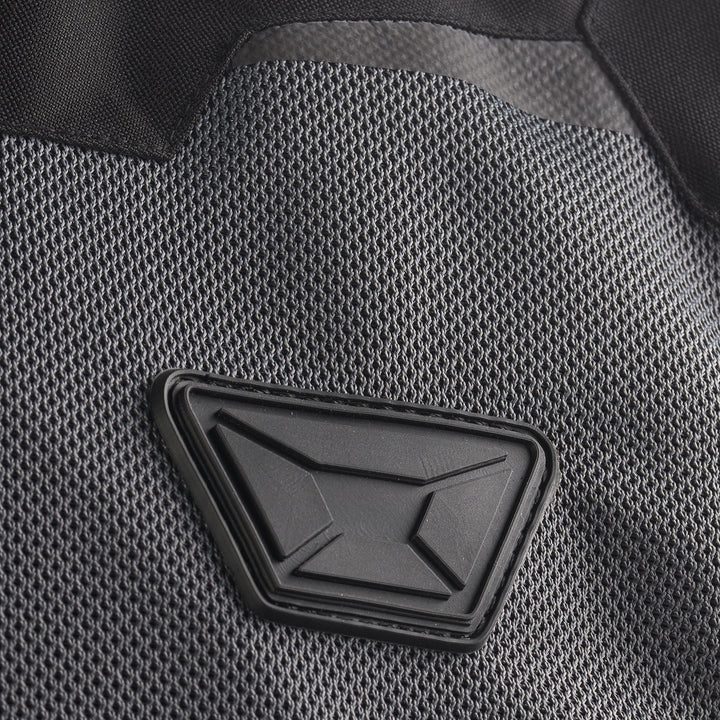 Cortech Aero-Flo 2.0 Jacket Black/Grey - Close up of Chest Logo