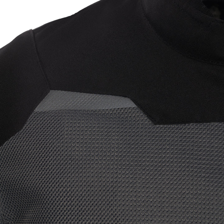 Cortech Aero-Flo 2.0 Jacket Black/Grey - Close up of Detail on Shoulder and Chest