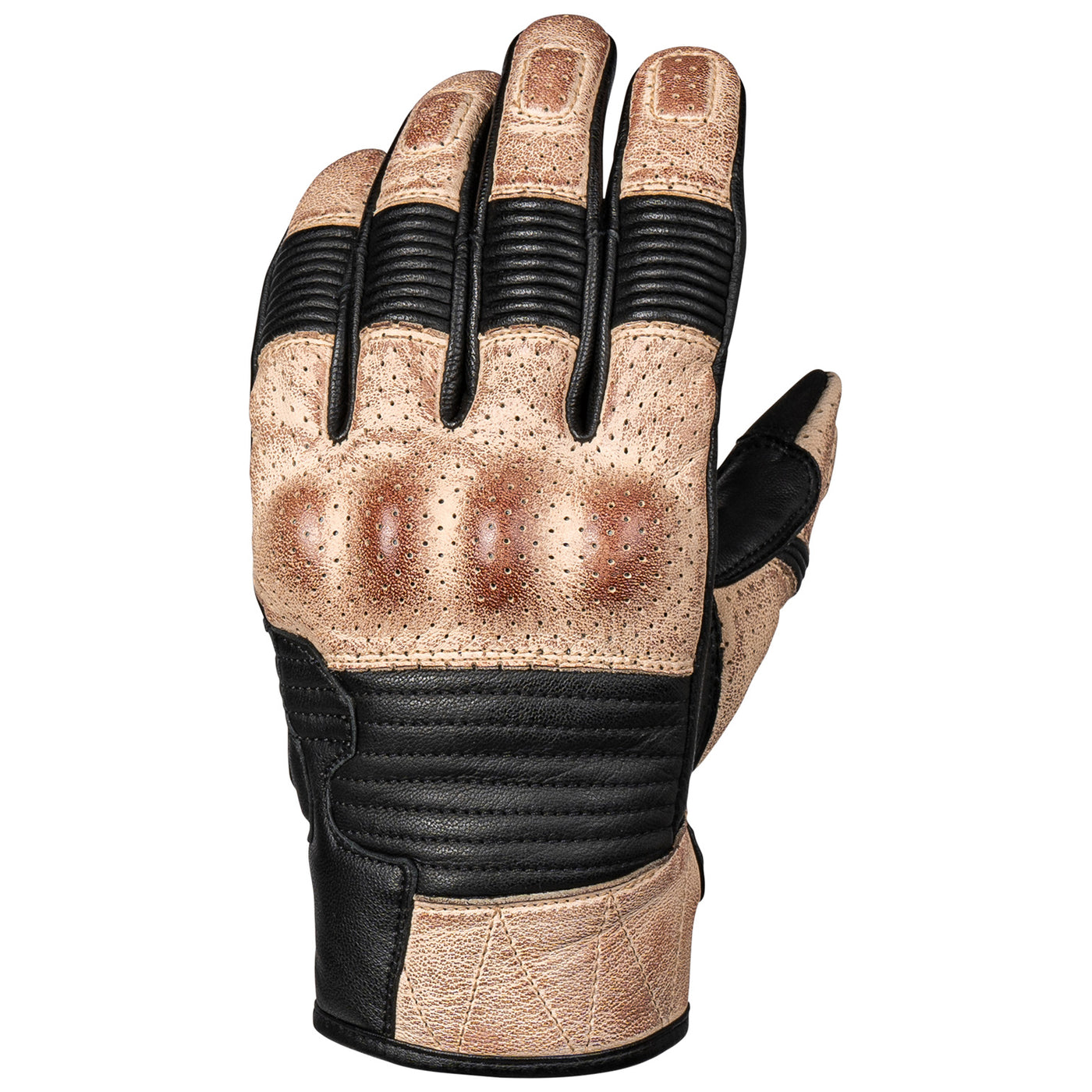 Cortech The Bully Leather 2.0 Gloves Tan - Back of Hand View