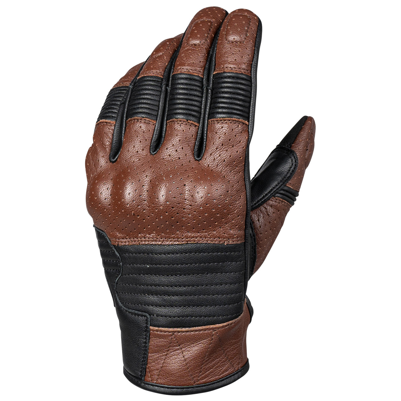 Cortech The Bully Leather 2.0 Gloves Tobacco - Back of Hand Side View