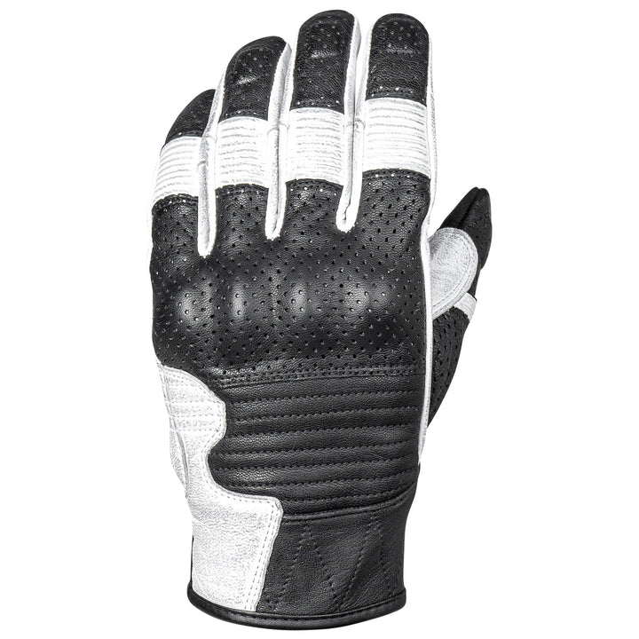 Cortech The Bully Leather 2.0 Gloves White/Black - Back of Hand View