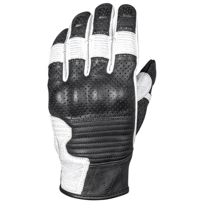 Cortech The Bully Leather 2.0 Gloves White/Black - Back of Hand View