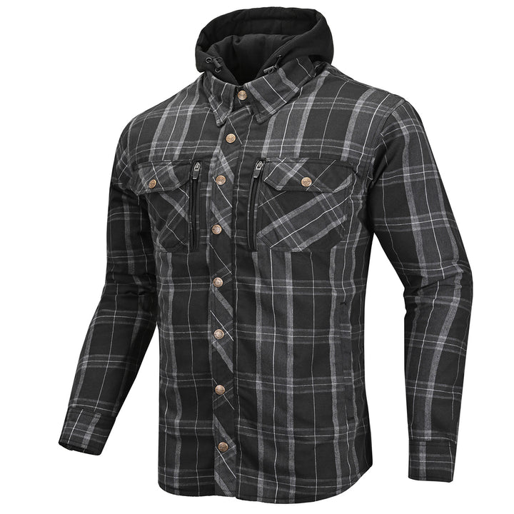 Cortech El Camino Riding Flannel Black/Grey - Front View