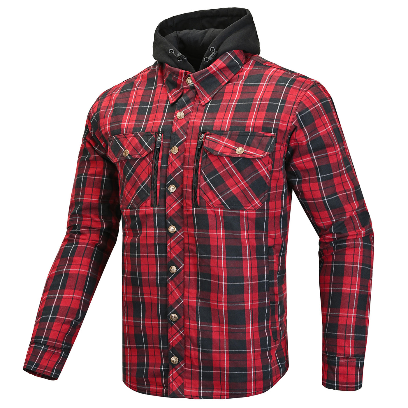 Cortech El Camino Riding Flannel Red/Black - Front View