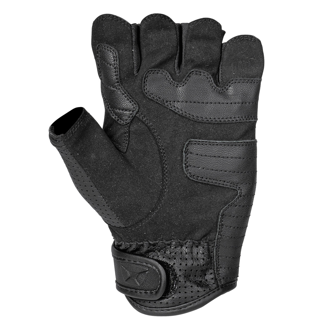 Cortech Flip-Off Armored Fingerless Gloves Black - Palm View