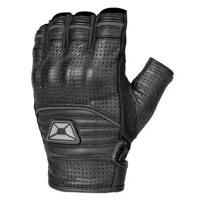 Cortech Flip-Off Armored Fingerless Gloves Black - Back of Hand Side View