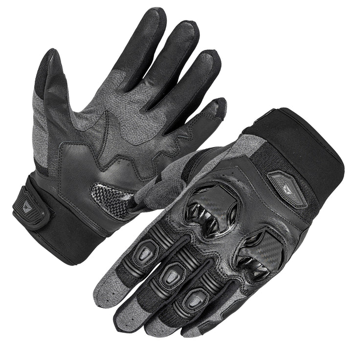 Cortech Men's Hyper-Flo 2.0 Gloves Black - Back of Hand and Palm Views of Pair