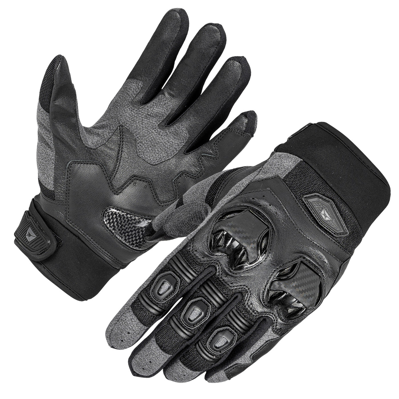 Cortech Men's Hyper-Flo 2.0 Gloves Black - Back of Hand and Palm Views of Pair