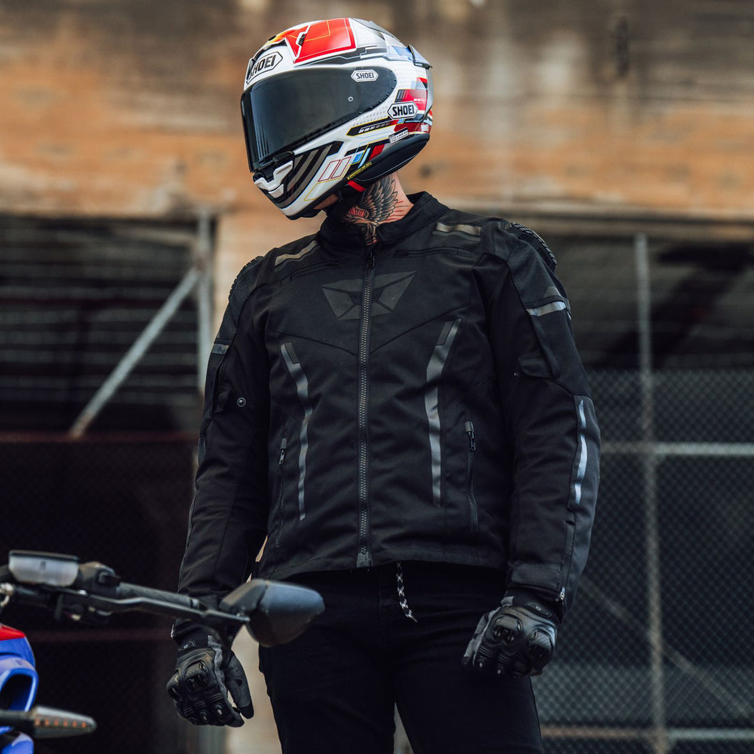 Cortech Men's Hyper-Flo 2.0 Gloves Black - Lifestyle shot of rider standing while wearing gloves