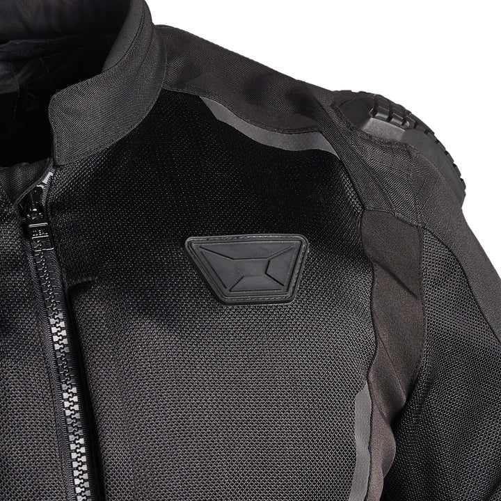 Cortech Men's Hyper-Flo Air 2.0 Jacket Black - Close-Up of Chest Logo