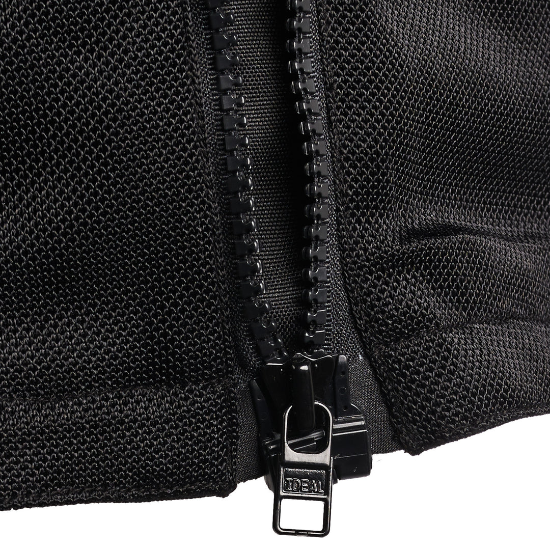 Cortech Men's Hyper-Flo Air 2.0 Jacket Black - Close-Up of Front Zipper