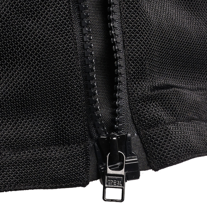 Cortech Men's Hyper-Flo Air 2.0 Jacket Black - Close-Up of Front Zipper