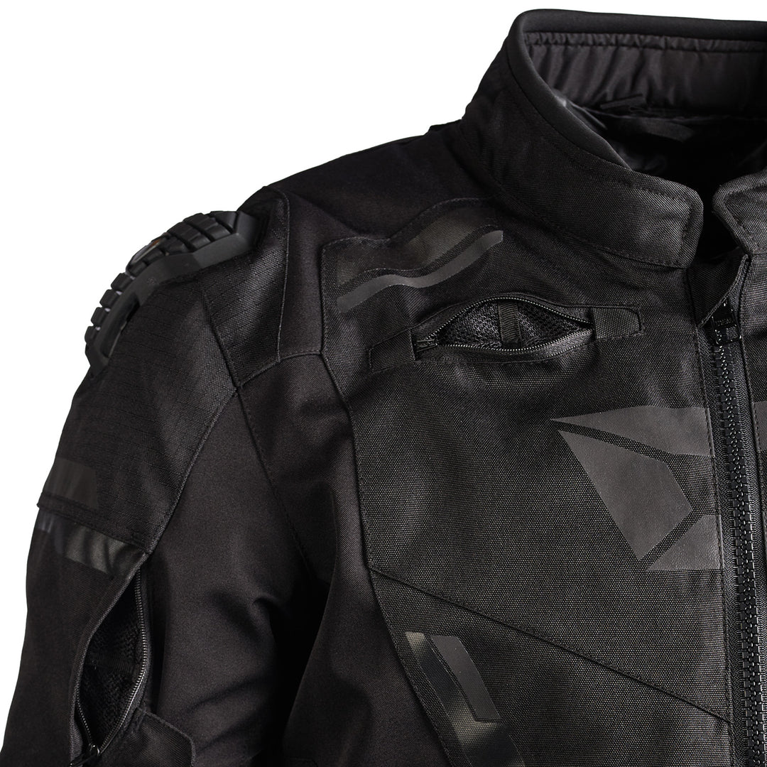 Cortech Men's Hyper-Tec 2.0 Jacket Black - Close-Up of Open Chest Vent and Open Arm Vent