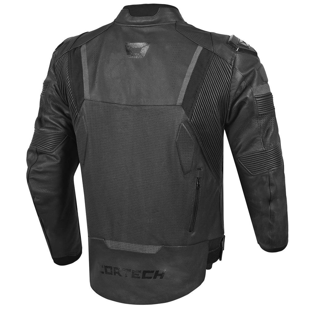 Cortech Revo Leather Jacket Black - Rear View