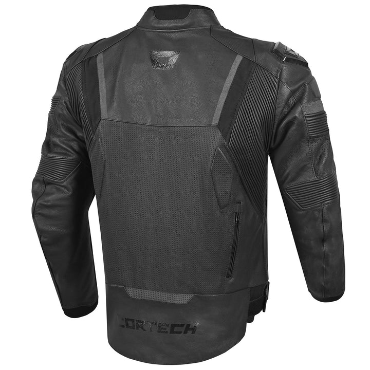 Cortech Revo Leather Jacket Black - Rear View