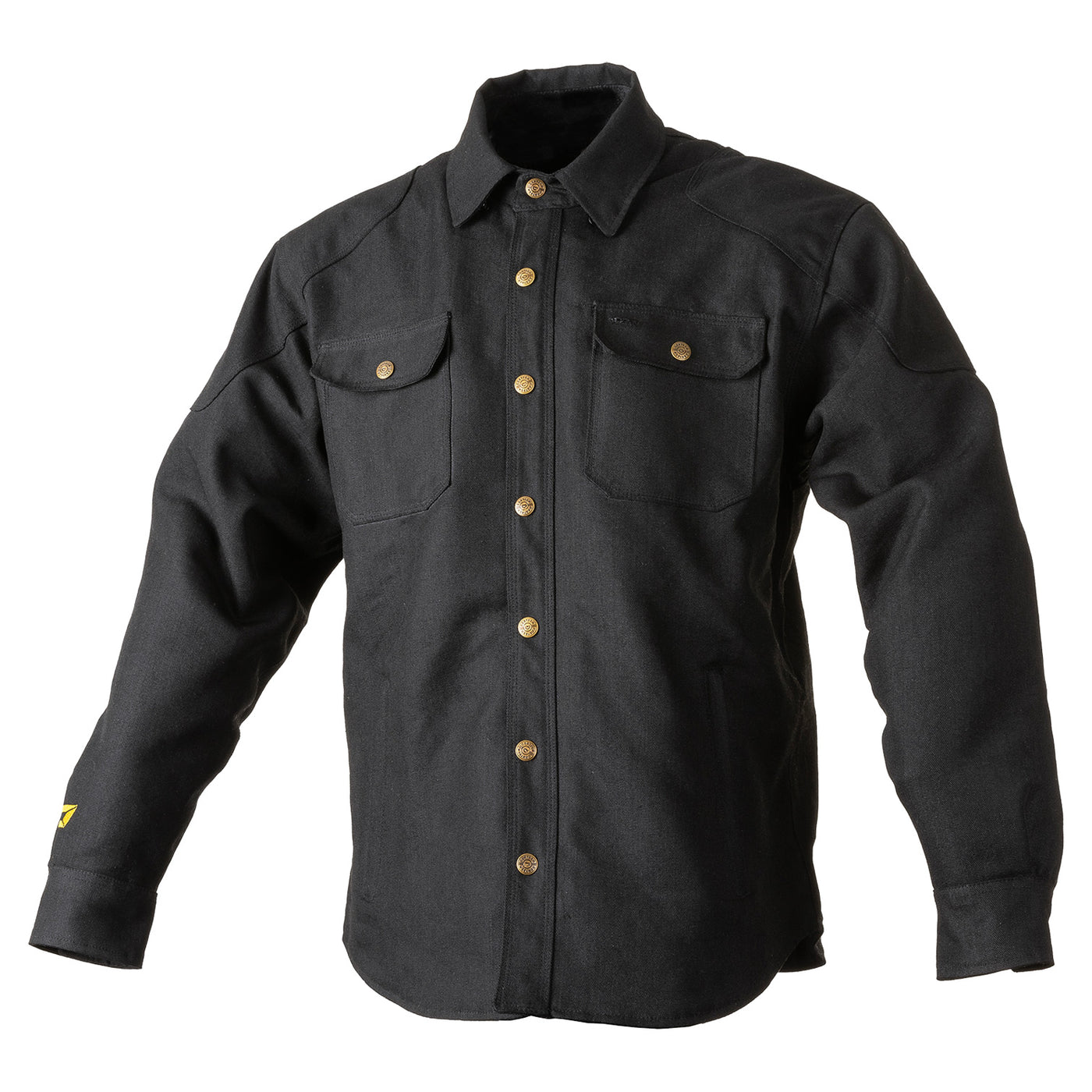 Cortech Rambler Wax Cotton Riding Shirt Black - Front View