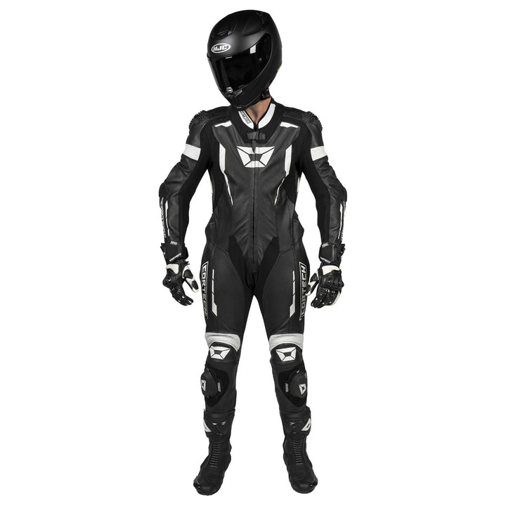 Cortech Sector Pro Air 1-Piece Leather Suit Black/White - Front View