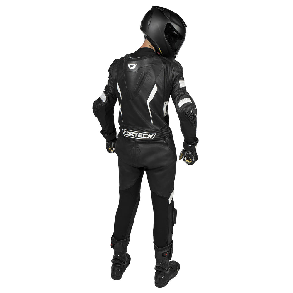 Cortech Sector Pro Air 1-Piece Leather Suit Black/White - Rear View