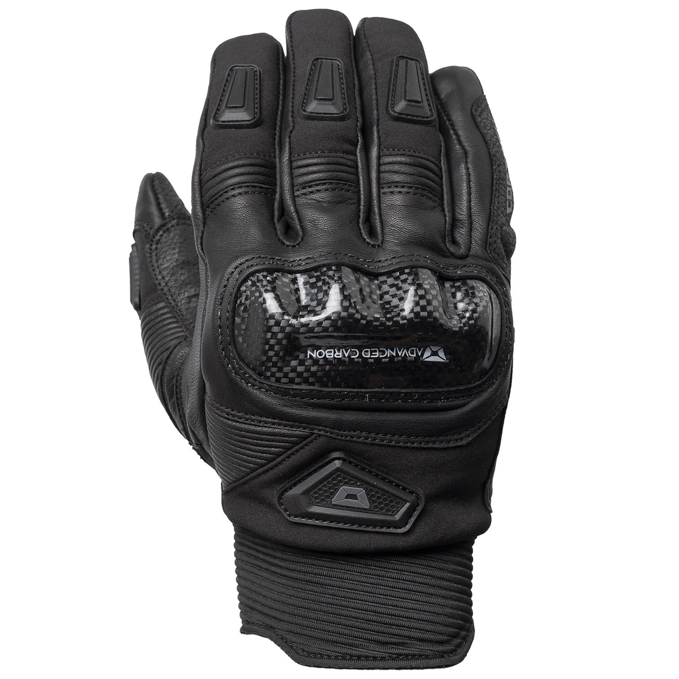 Cortech Sonic-Flo Plus Waterproof Gloves Black/Black - Back of Hand View