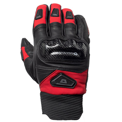 Cortech Sonic-Flo Plus Waterproof Gloves Black/Red - Back of Hand View