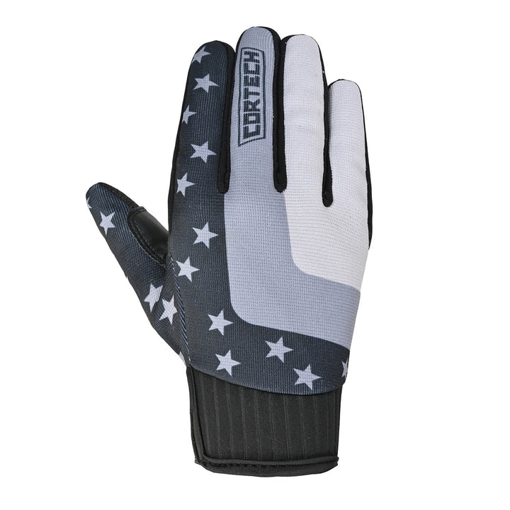 Cortech Standard Issue Flag Gloves Black/Grey - Back of Hand View