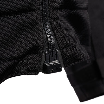 Cortech Women's Hyper-Flo Air 2.0 Jacket Black - Close-Up of Lower End of Front Zipper