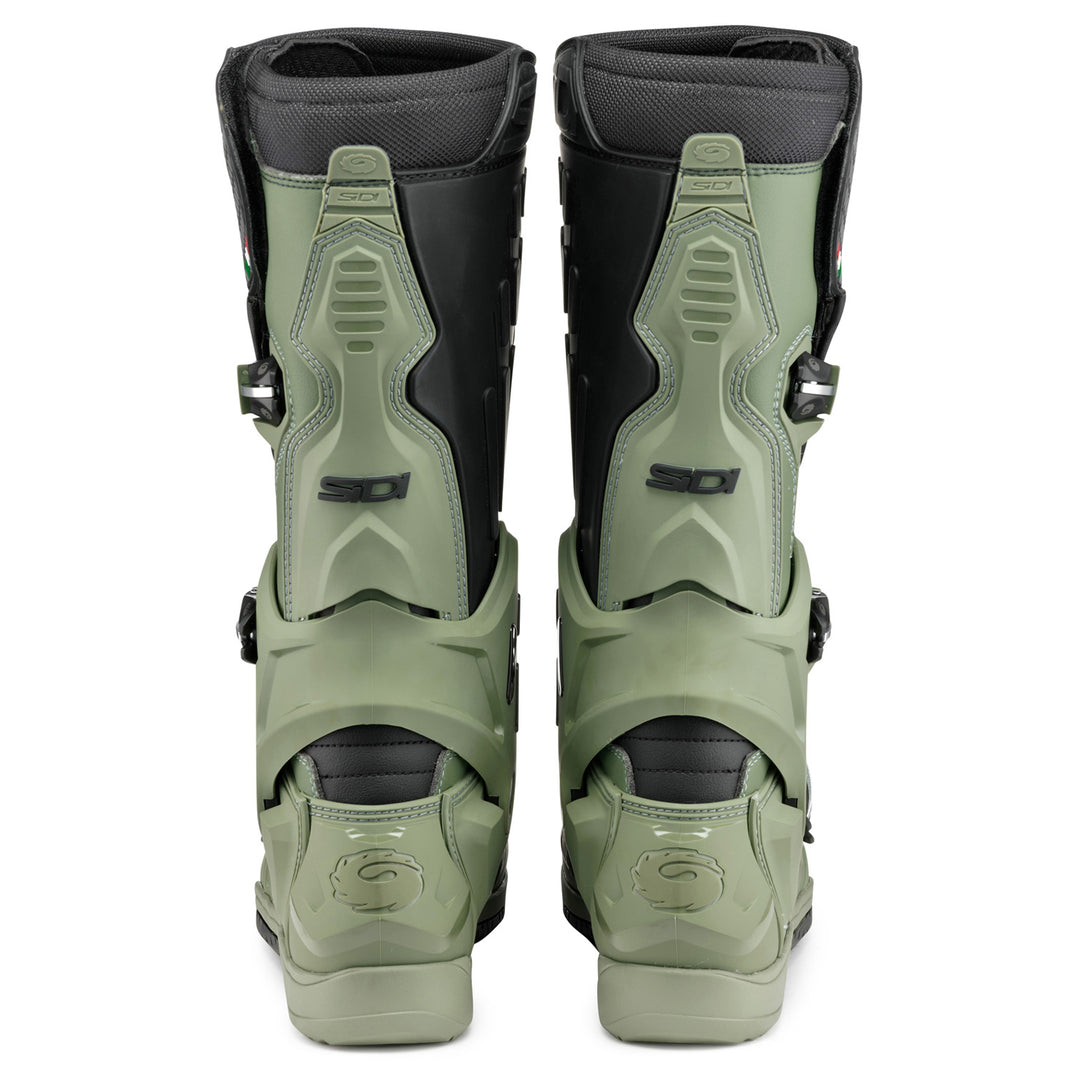 Sidi Cross Air SL Boots Army/Black - Rear View of Pair