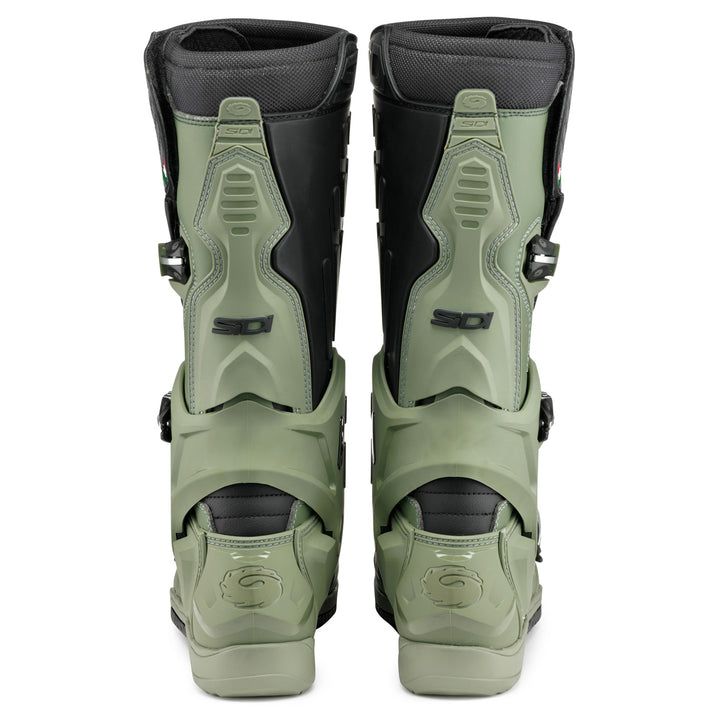 Sidi Cross Air SL Boots Army/Black - Rear View of Pair