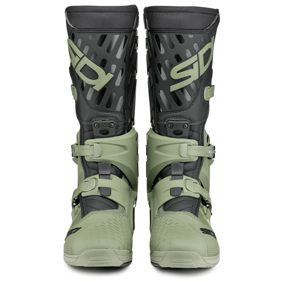 Sidi Cross Air SL Boots Army/Black - Front View of Pair
