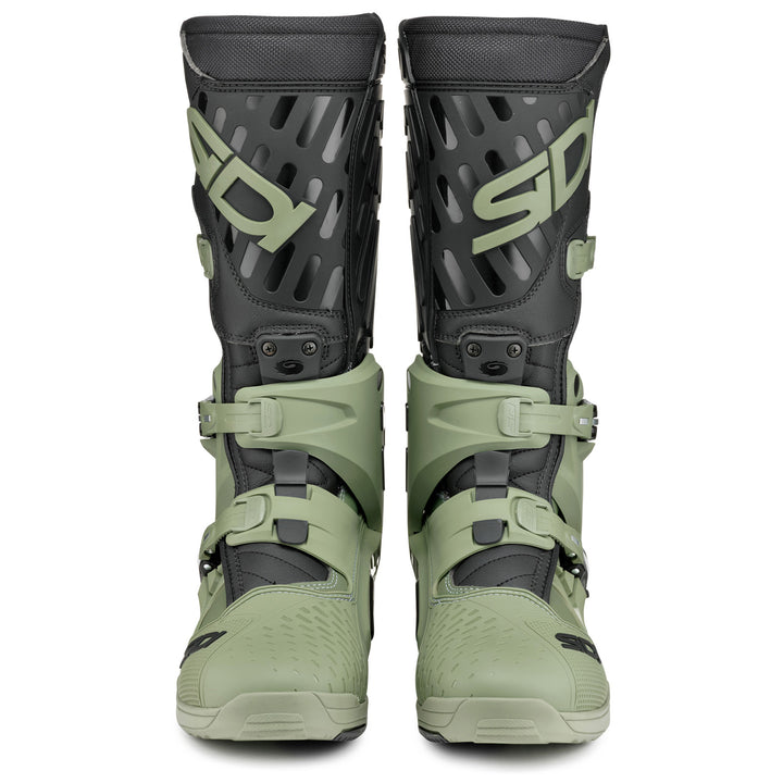 Sidi Cross Air SL Boots Army/Black - Front View of Pair